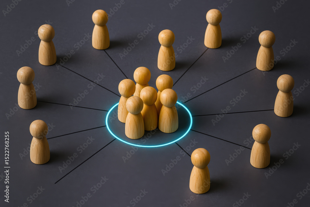 Poster collaboration and connection drive success as central figures engage with remote team members throug