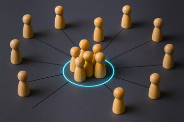Obraz premium Collaboration and connection drive success as central figures engage with remote team members through a unified network