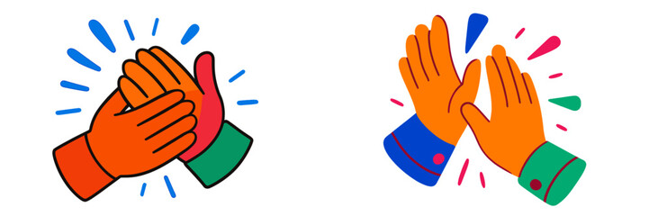 Obraz premium Colorful hands clapping together in celebration during a festive gathering showcasing joy and enthusiasm