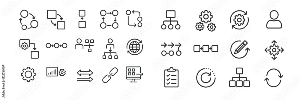 Leinwandbilder Flowcharts and diagrams illustrating processes and systems in a modern workspace with focus on organization and efficiency
