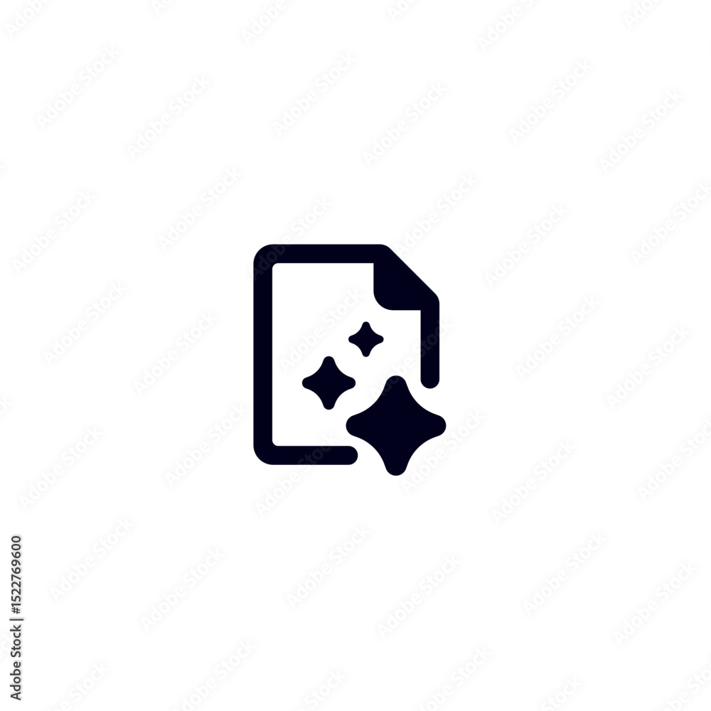 Aufkleber ai icon with document and stars symbolizing innovation and digital change in technology.
