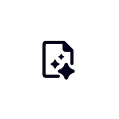 Ai icon with document and stars symbolizing innovation and digital change in technology.