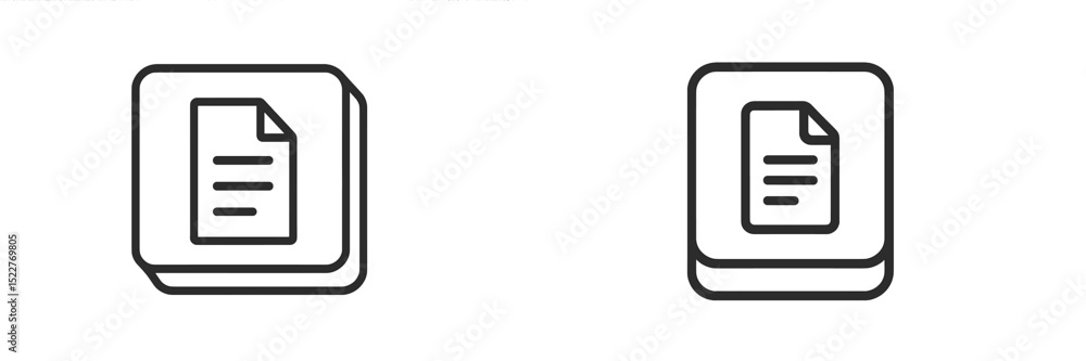 Leinwandbilder Simple line icons representing documents in minimalistic style featuring different orientations and layers