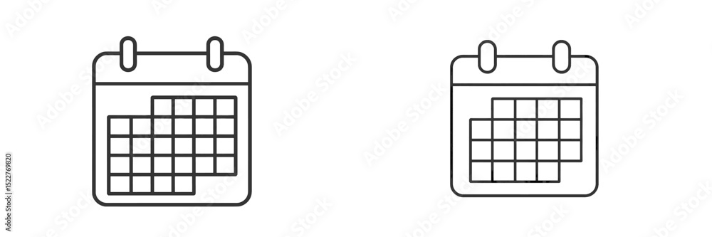 Poster Minimalist calendar icons representing scheduling and organization in a digital format for planners and productivity tools