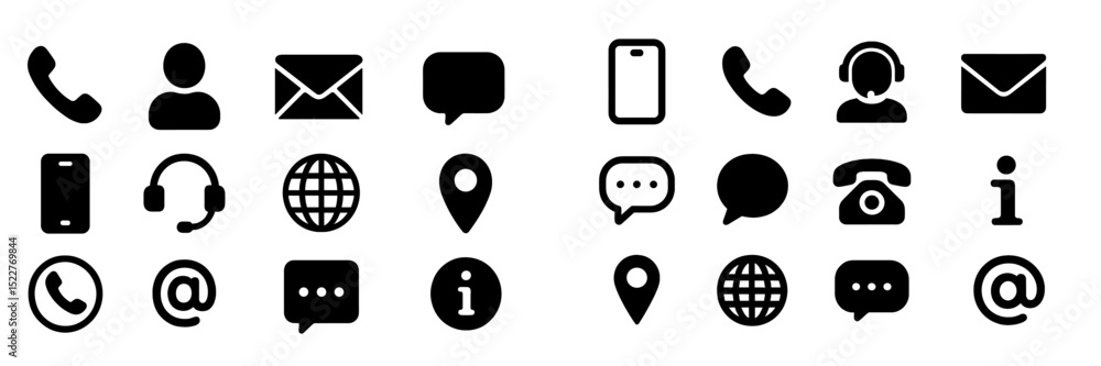 Leinwandbilder Collection of communication icons representing various ways to connect with others online and offline