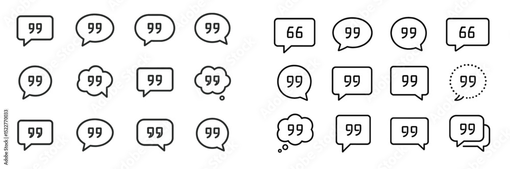 Aufkleber Various speech bubble designs showcasing numbers in a minimalist style for communication concepts