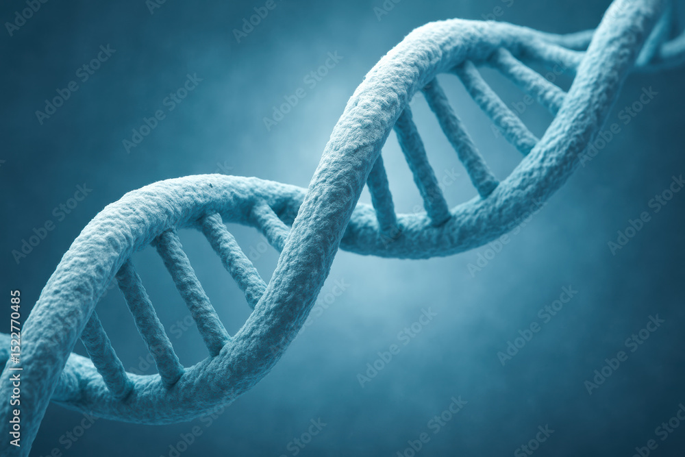 Poster the represents the concept complexity and structure through a detailed close-up a dna double helix s
