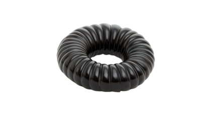 Black millipede curled pose Transparent background, PNG file