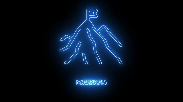 Glowing digital network branching icon for data infrastructure and tech visualizations