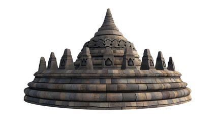Borobudur stupa structure Transparent background, PNG file