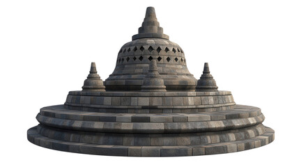Borobudur stupa structure Transparent background, PNG file