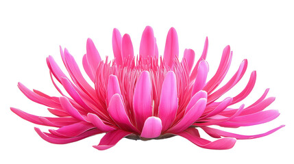 Bright pink protea bloom Transparent background, PNG file