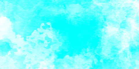 Soft sky-blue paint aquarelle hand-painted watercolor background design. beautiful bright blue paper texture. grunge effect light sky-blue shades watercolor background. watercolor scraped background.