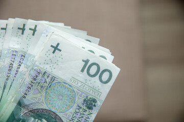Polskie banknoty PLN – gotówka, pieniądze, złotówki