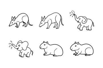 Adorable Animal Illustrations Echidnas, Capybaras, and Baby Elephants