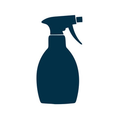Eco-friendly cleaning spray bottle silhouette in dark color  