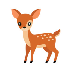 Fototapeta premium Adorable Cartoon Fawn Cute Illustration of a Spotted Deer