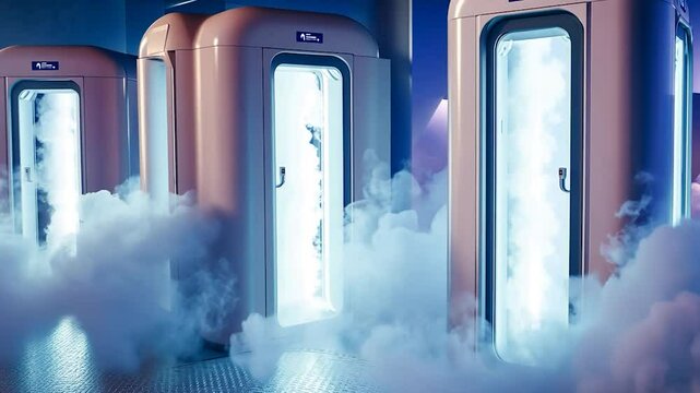 Futuristic cryotherapy chambers