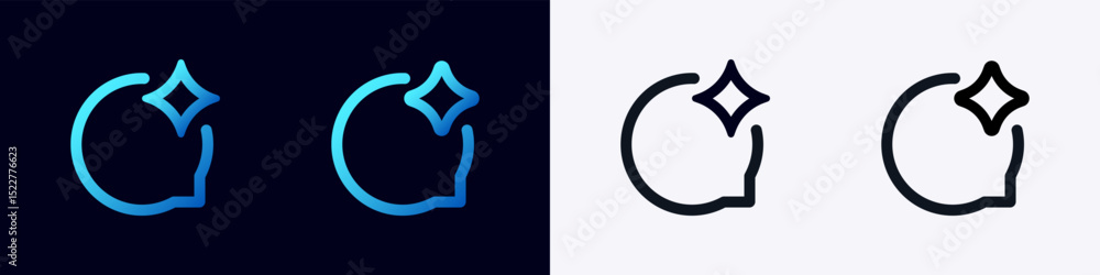 Aufkleber ai icons show a head silhouette with a spark, symbolizing artificial intelligence concepts.
