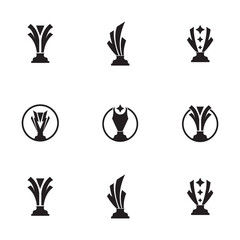 Set of Modern Abstract Trophy and Award Icon Designs