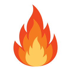Fire icon vector flame illustration heat symbol burning graphic. Transparent png