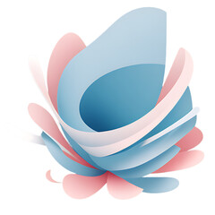 Abstract petal shape with pastel color palette