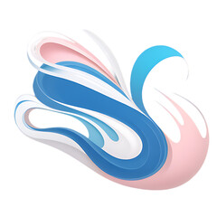Abstract shapes blue pink white modern concept