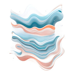Abstract wave layers peach blue white