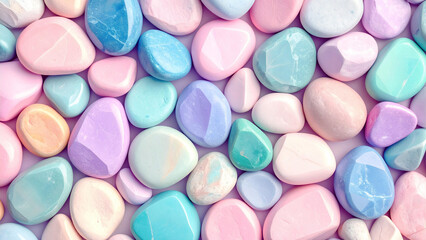 A vibrant, close-up group of colorful jelly beans and candies creates a sweet, sugary background perfect for any dessert or snack