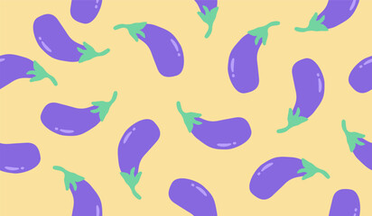 Cute eggplant pattern background vector design