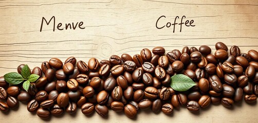 Hand-drawn cezve with coffee beans, rustic style, menu design element,  design element,  coffee maker