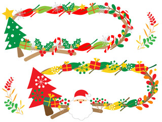 クリスマス■クリスマスリースのイラストセット