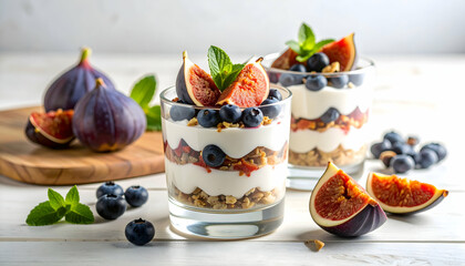Delicious Fig and Blueberry Yogurt Parfait