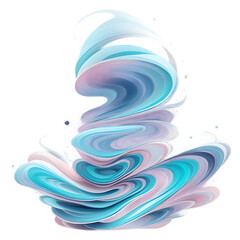 Abstract blue pink flowing swirls shape art
