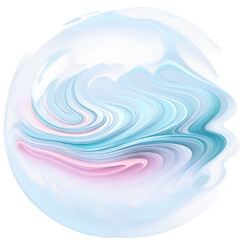 Abstract pastel swirl with layered fluid forms