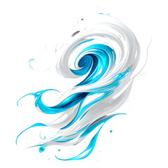 Blue and white wave flowing abstract swirl