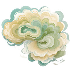 Abstract swirl form art cloud pastel tones
