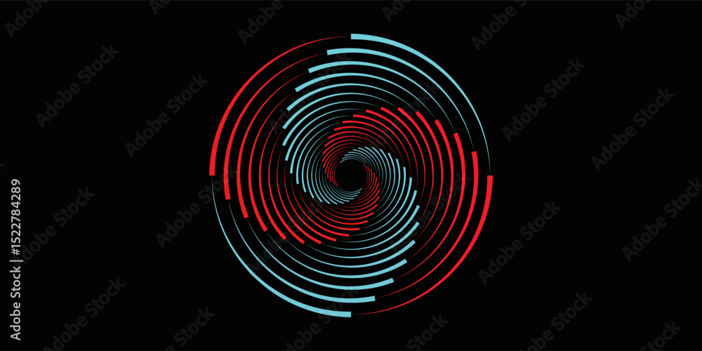 Aufkleber vector dotted speed lines in vortex form. geometric art. segmented circle. arc lines. trendy design 