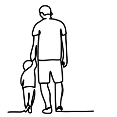 Father and son line art