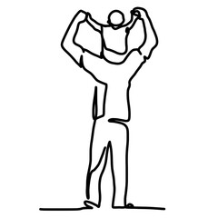 Father and son line art