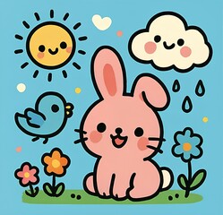 easter bunny in garden