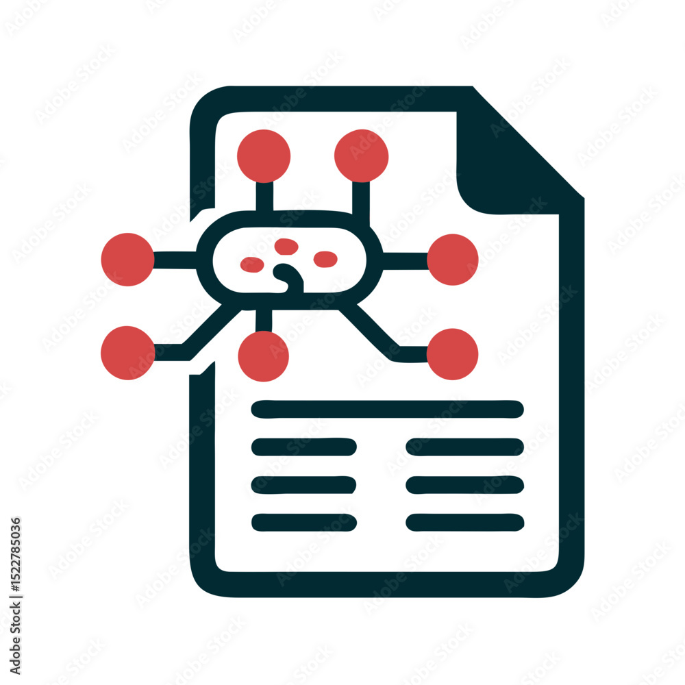 Poster document with infographic illustrating connections and data points