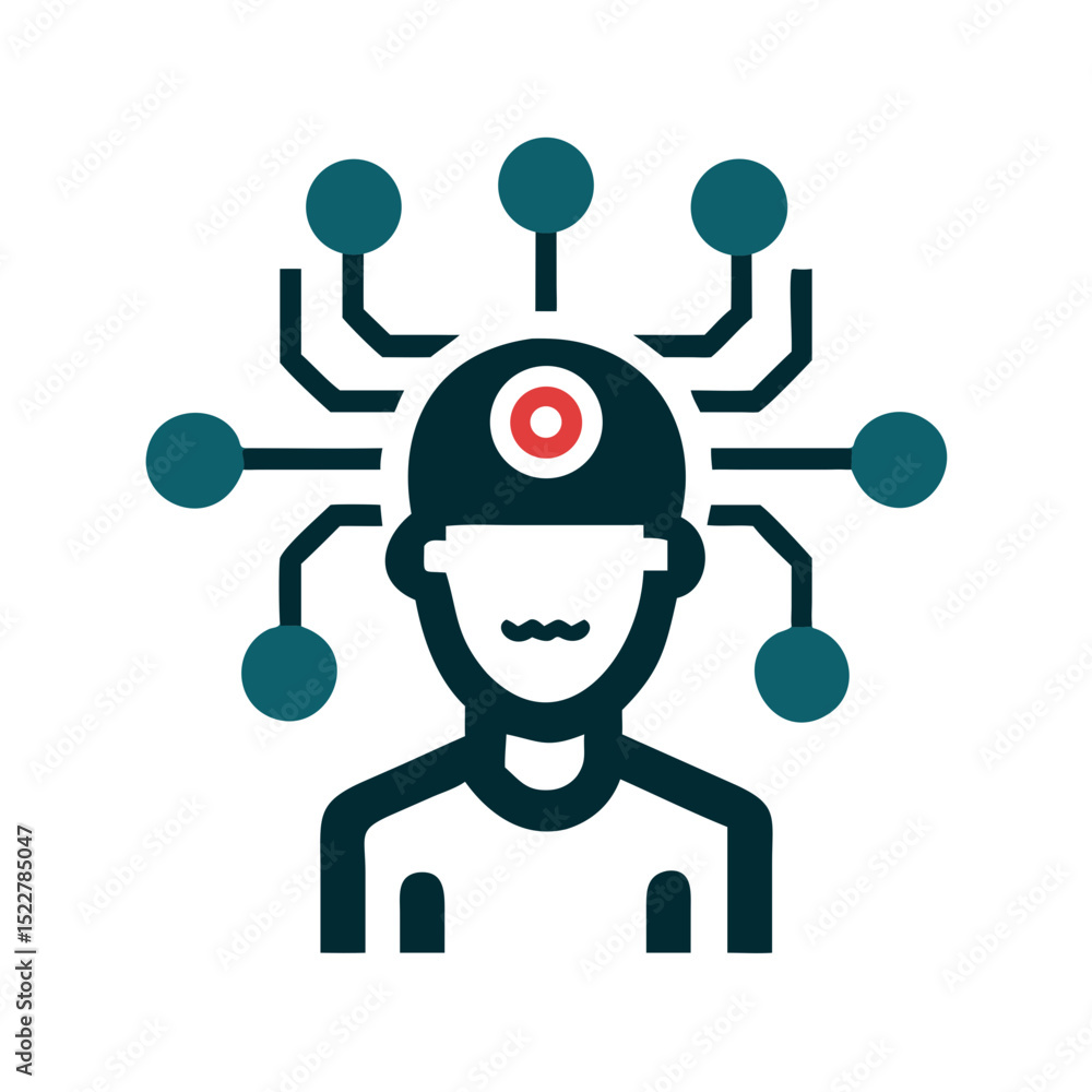 Poster abstract illustration of a person with multiple neural connections