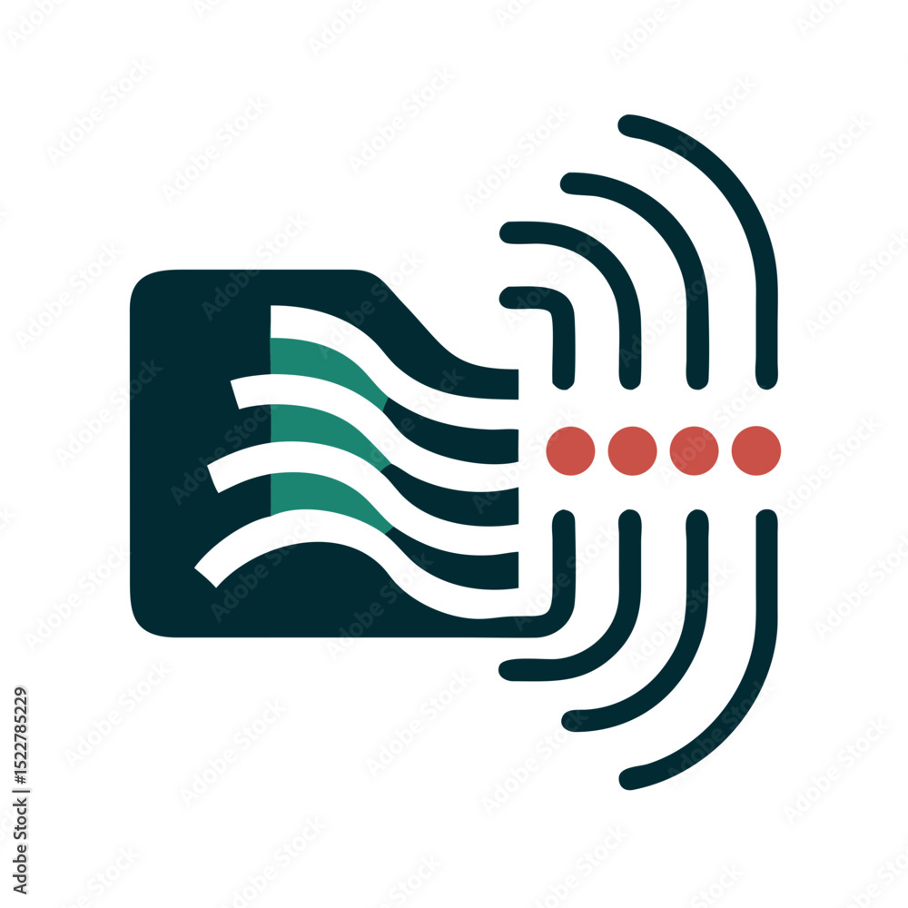 Poster digital wave graphic design with sound lines and visual elements