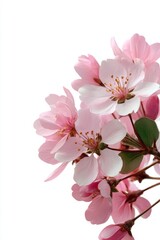 Beautiful Delicate Pink Blossom Flowers Springtime Nature Floral Photography Soft Pastel Colors White Background Romantic Delicate Petals Fresh Blooming Botanical Image Pretty Flowers Soft Light plant