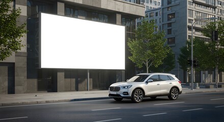 Blank Billboard Mockup City Street Advertising Space