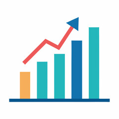 business chart with arrow