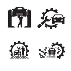 Car repair Vector Icon Set Illustration