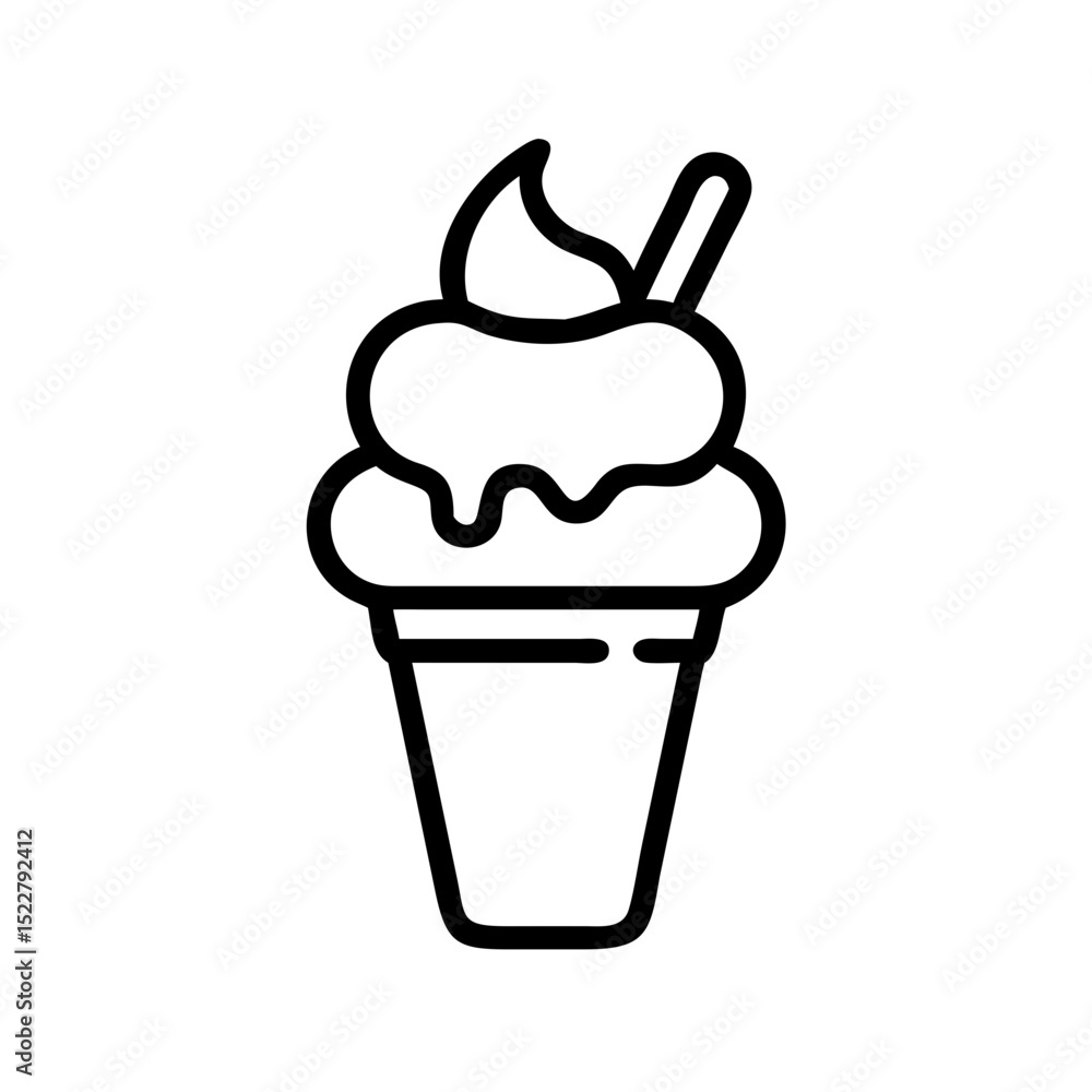 Poster elegant minimalist graphic design of cone ice cream perfect for branding logos icons and website des
