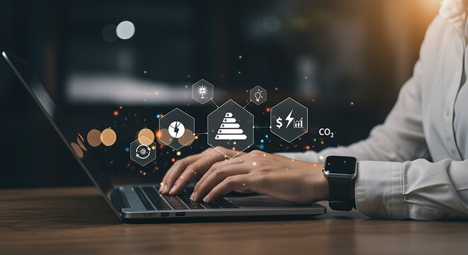 businessman working on laptop